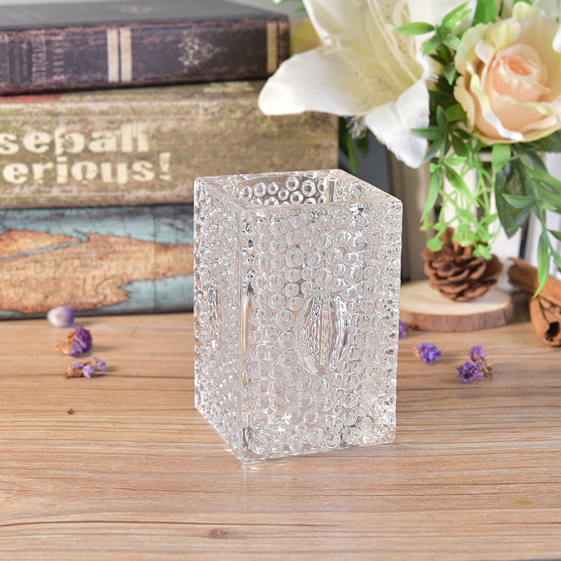 Wave point embossed decoration glass candle holder Wave point embossed decoration glass candle holder