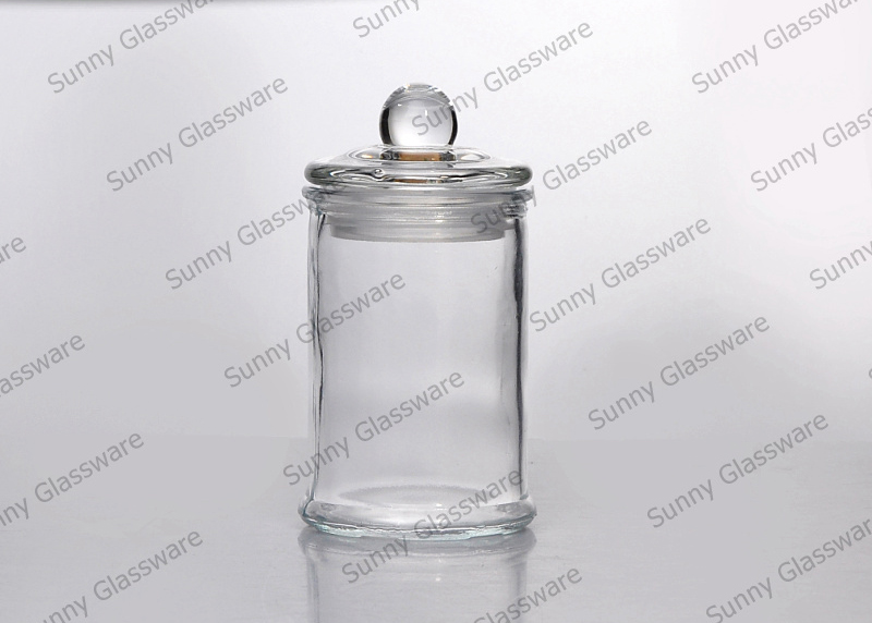 straight glass candle jar storage jar with lid
