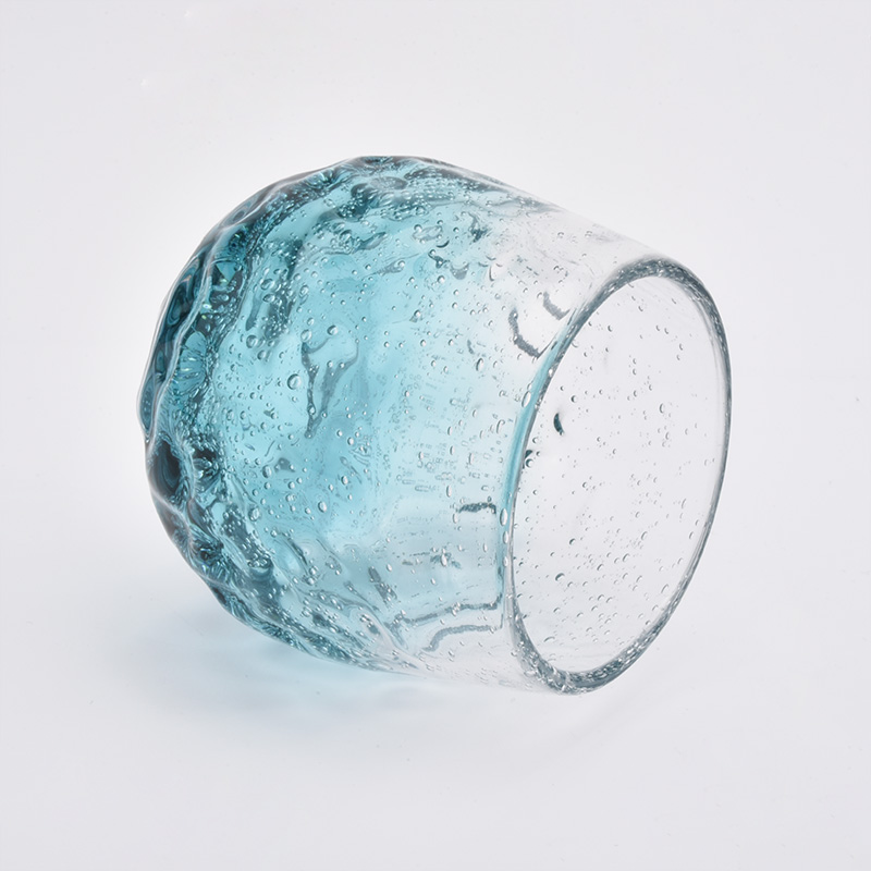 8oz Ice Blue Glass Candle Jars Luxury Candel Holder Home Decoration Wholesales