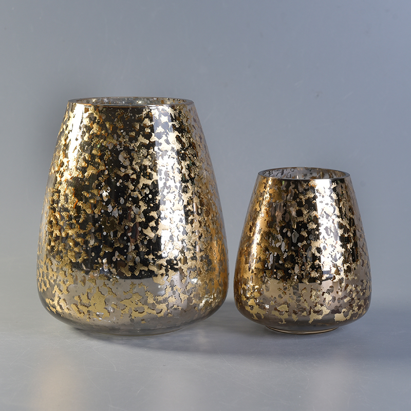  Foil gold printing votive glass candle holders wholesale