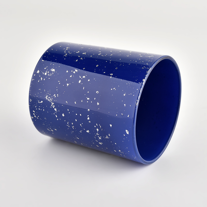 White spots blue luxury empty candle Jars wholesale White spots blue luxury empty candle Jars wholesale