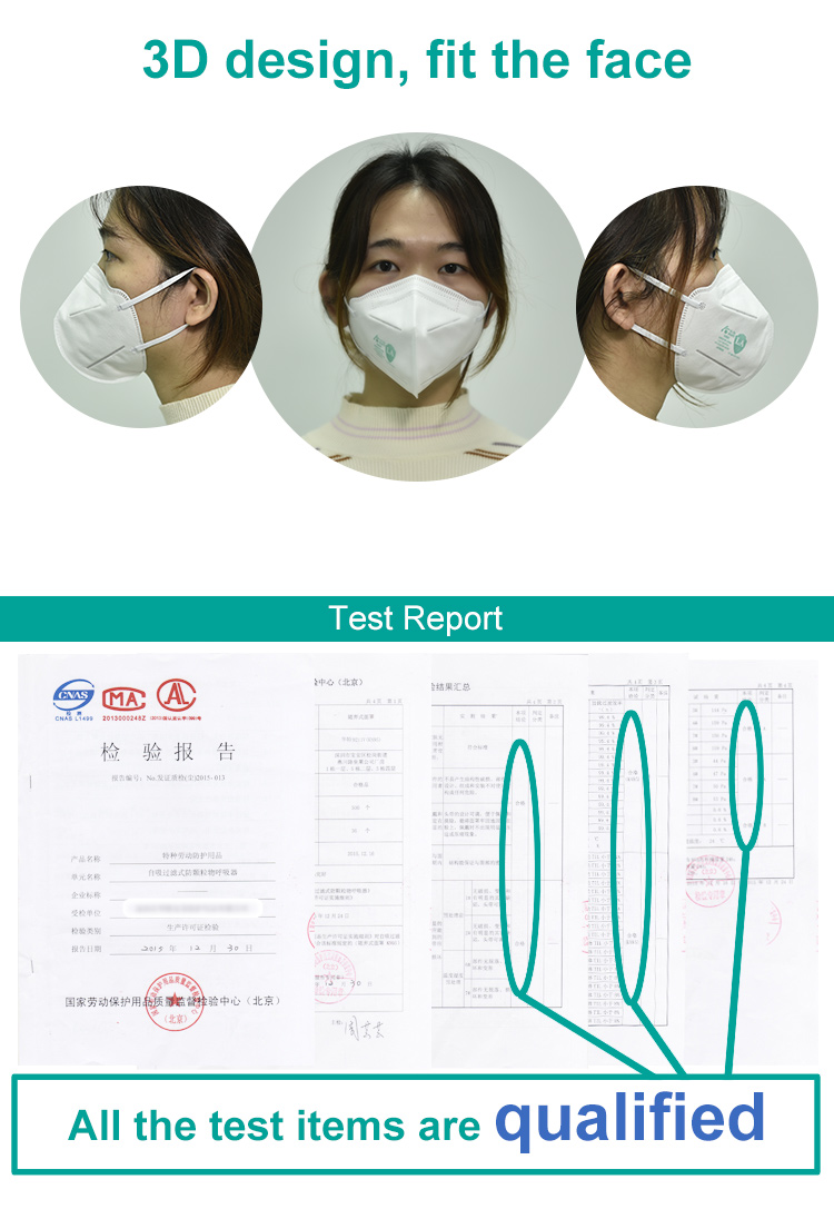 KN95耳挂式自吸过滤式防颗粒呼吸器随弃式面罩（防尘口罩）