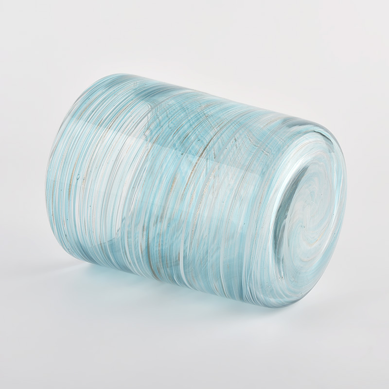 Sunny Glassware blue cylinder glass jars for candle making wholesale Sunny Glassware blue cylinder glass jars for candle making wholesale