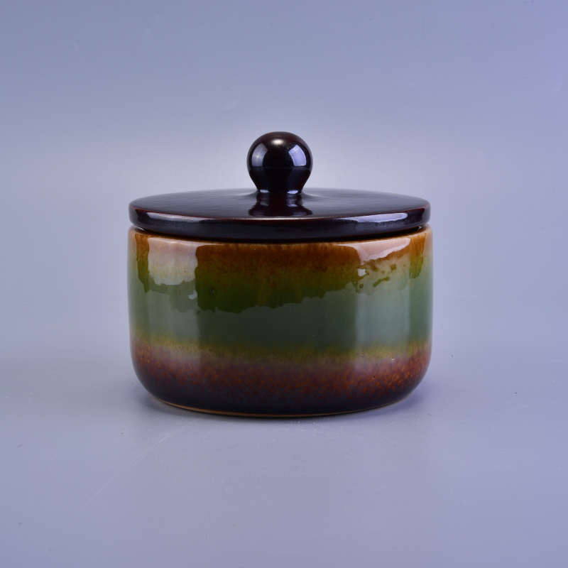 Medium 490ml Ceramic Candle Vessel with Lid Wholesaler