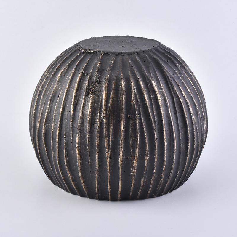 matte black concrete jar stripe pattern surface