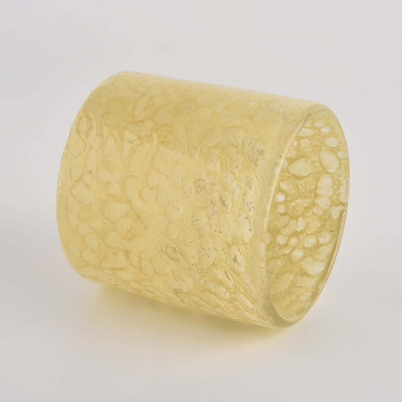 Sunny Glassware etched mosaic effect handmade glass candle vessels Sunny Glassware etched mosaic effect handmade glass candle vessels