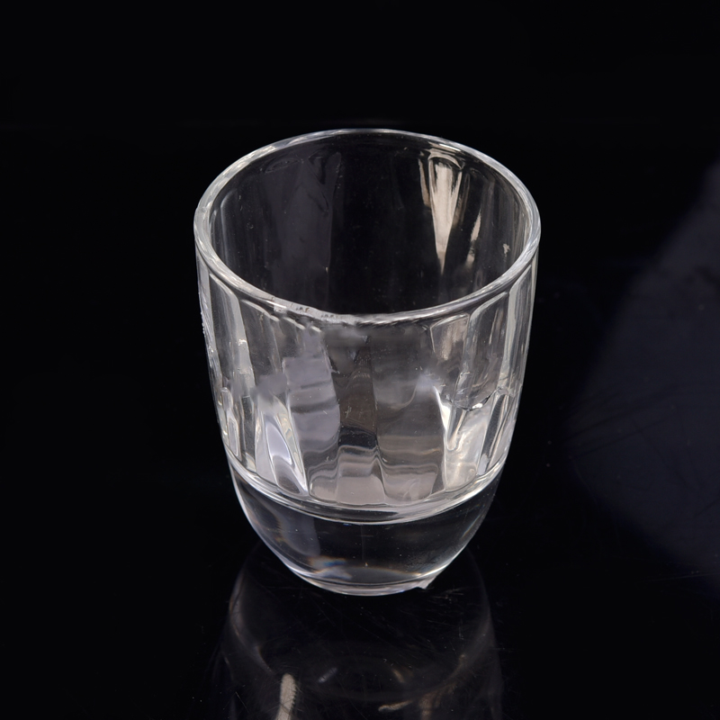 Heavy round bottom geometry shape glass cup candle holder Heavy round bottom geometry shape glass cup candle holder