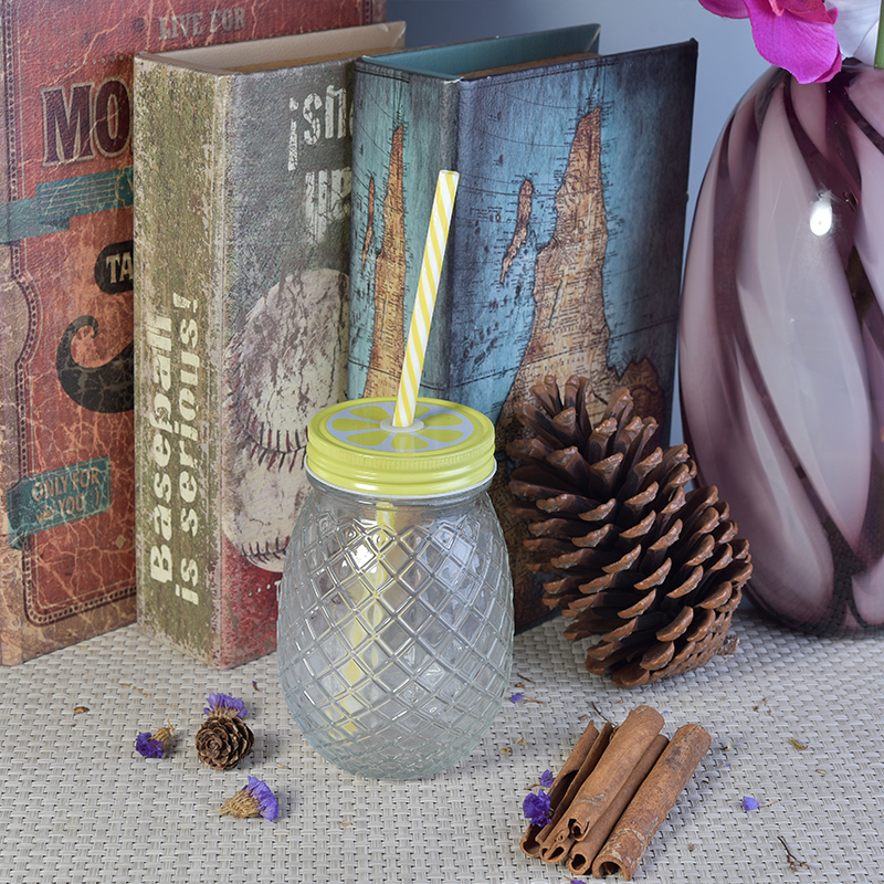 Pineapple Glass Drinking Jar