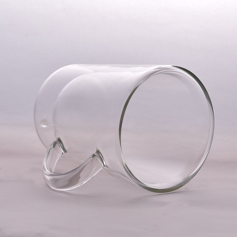 Europe style 9oz Borosilicate Custom double wall glass cup coffee mug tea cup with handle
