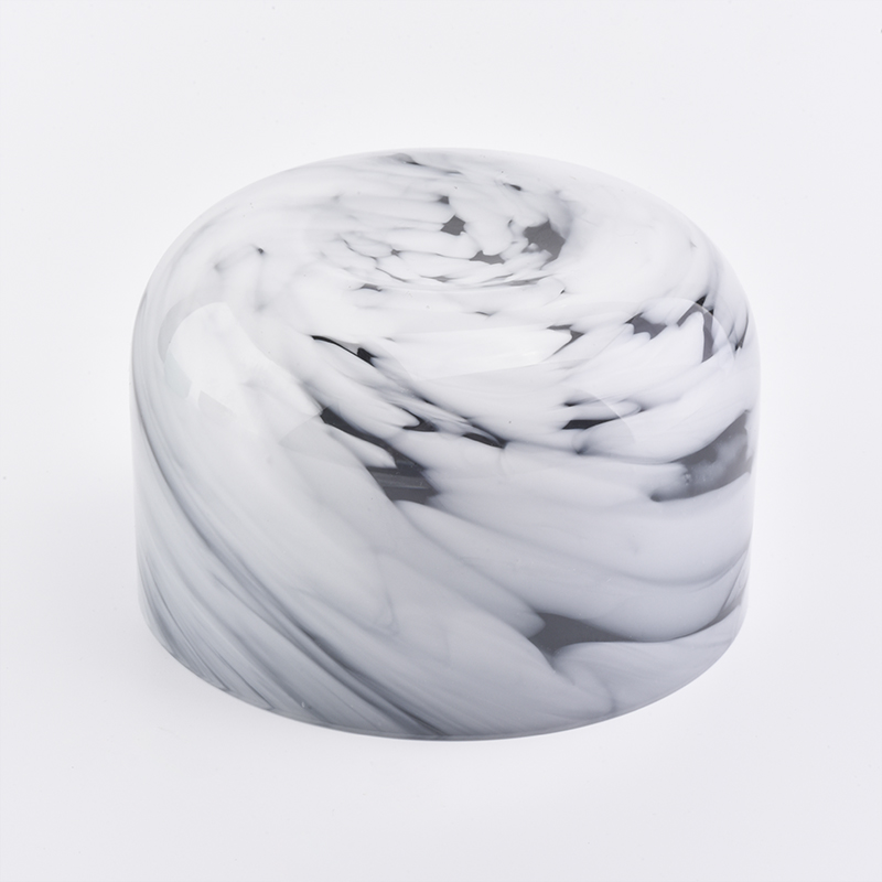 Marble pattern Glass Candle Jar For Home Decoration