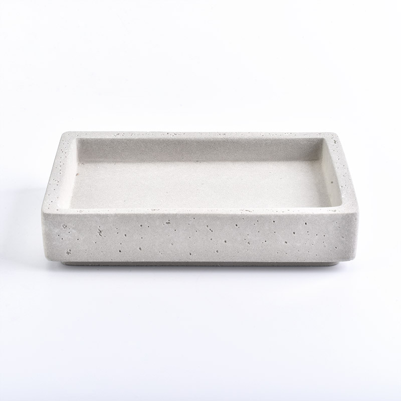 Concrete bathroom soap dish grey simple style soap holder 