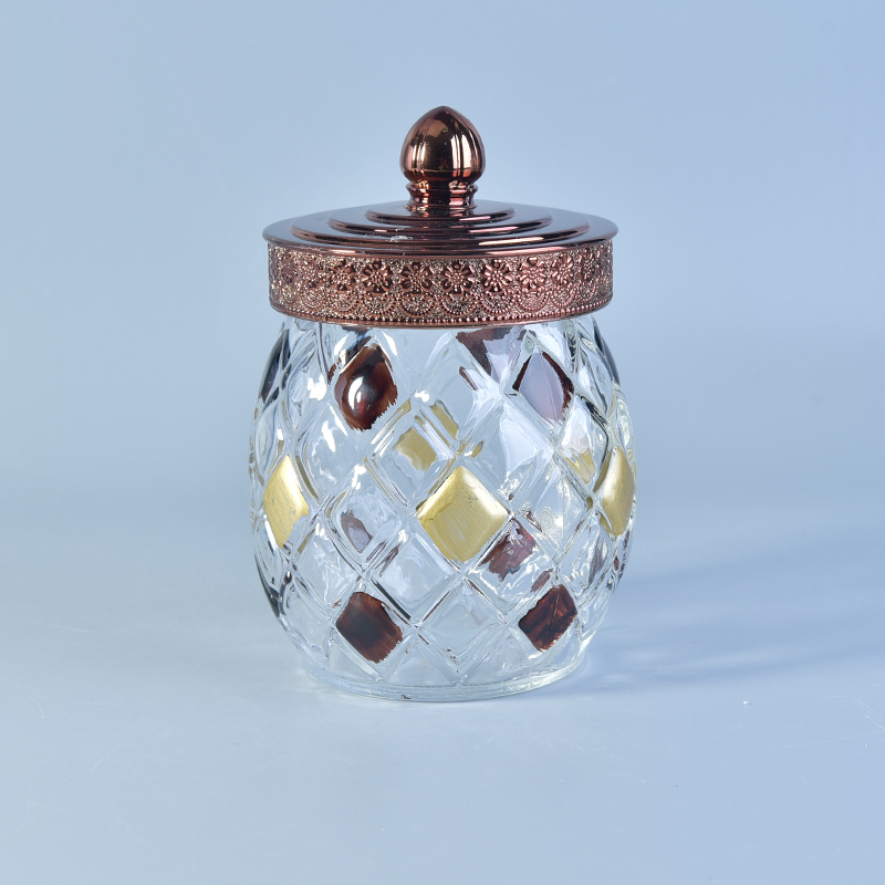 800ml big glass storage jar with copper lid