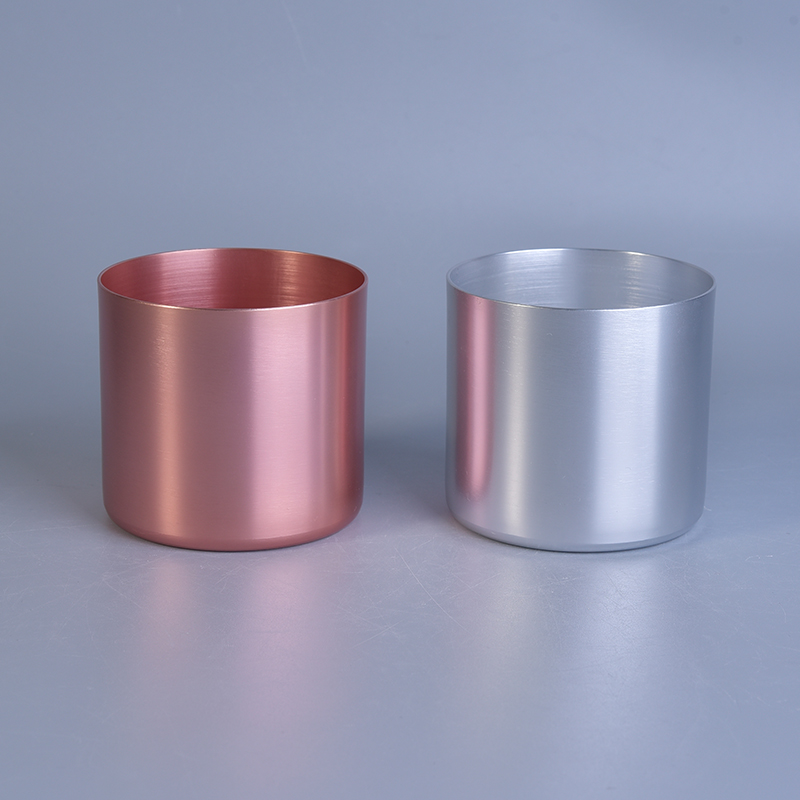 Popular fancy rose gold aluminium candle jars in cheap price