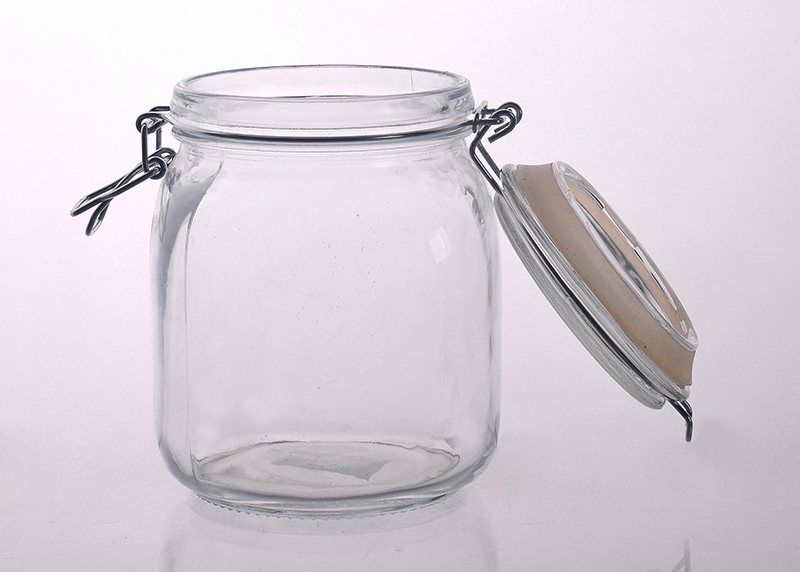 Clear glass straight-sided round jar Clear glass straight-sided round jar