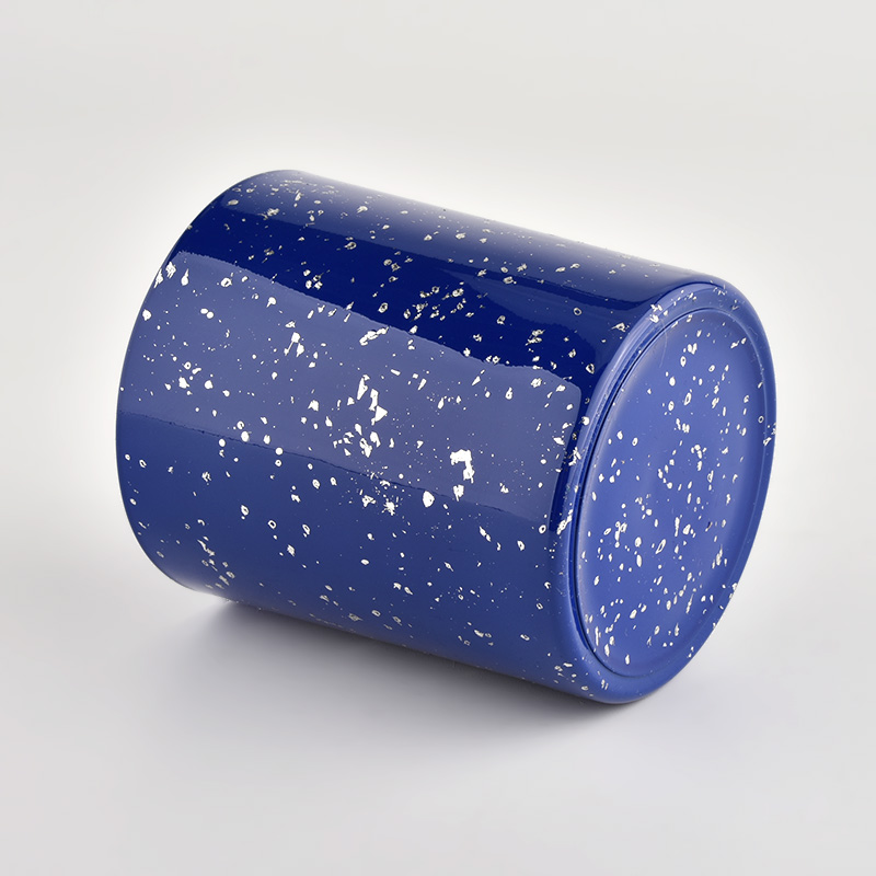 White spots blue luxury empty candle Jars wholesale White spots blue luxury empty candle Jars wholesale