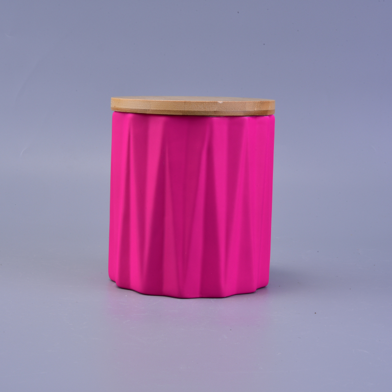 bright-colored ceramic jars for candles with wood lid bright-colored ceramic jars for candles with wood lid