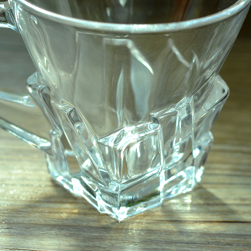 Clear glass coffee mug 