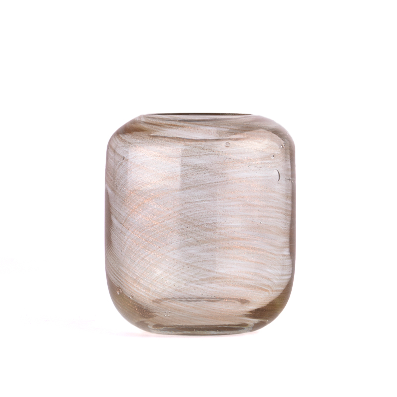 Wholesale unique cylinder glass candle jar with round bottom