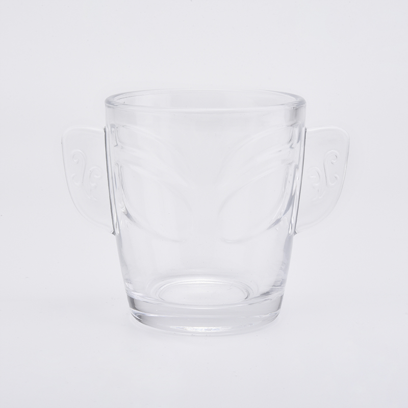 Wholesales 9oz Wing Glass Candle Holders Clear Transparent Glass Mug