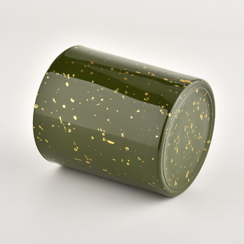 Luxury Cylinder green Glass candle jar for Home Decoration Luxury Cylinder green Glass candle jar for Home Decoration