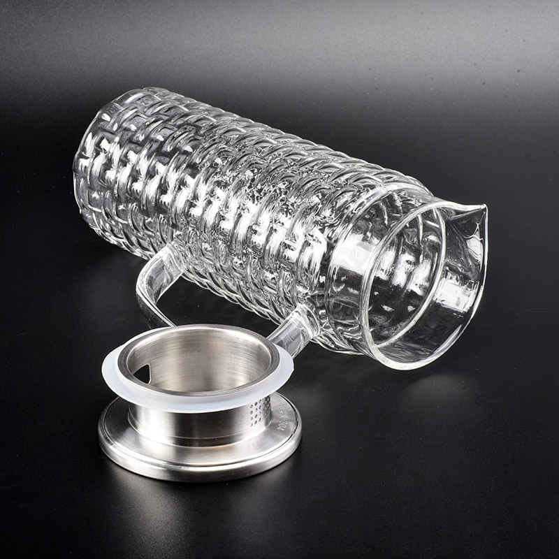 1110ml Woven pattern borosilicate glass kettle 1110ml Woven pattern borosilicate glass kettle