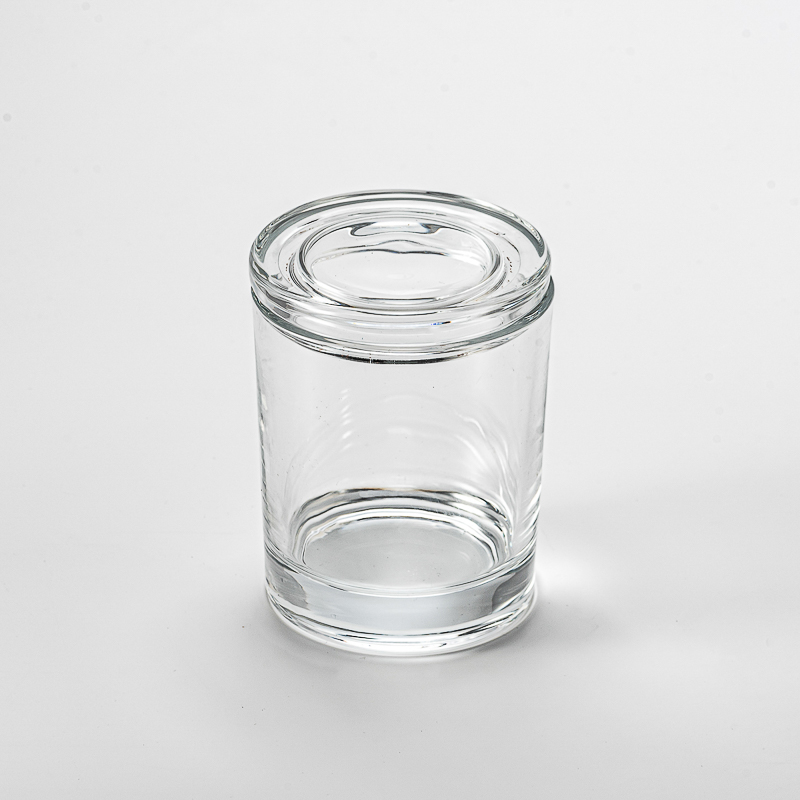 Luxury custom-made simple transparent glass candle jar with lid Luxury custom-made simple transparent glass candle jar with lid