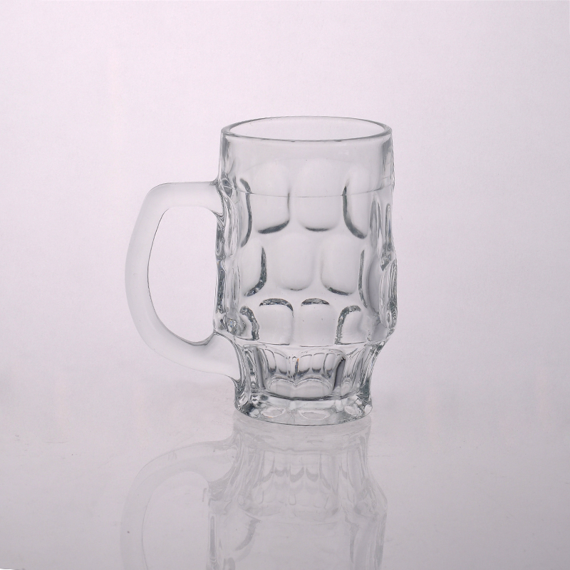 Dimpled beer mug glass drinking cup
