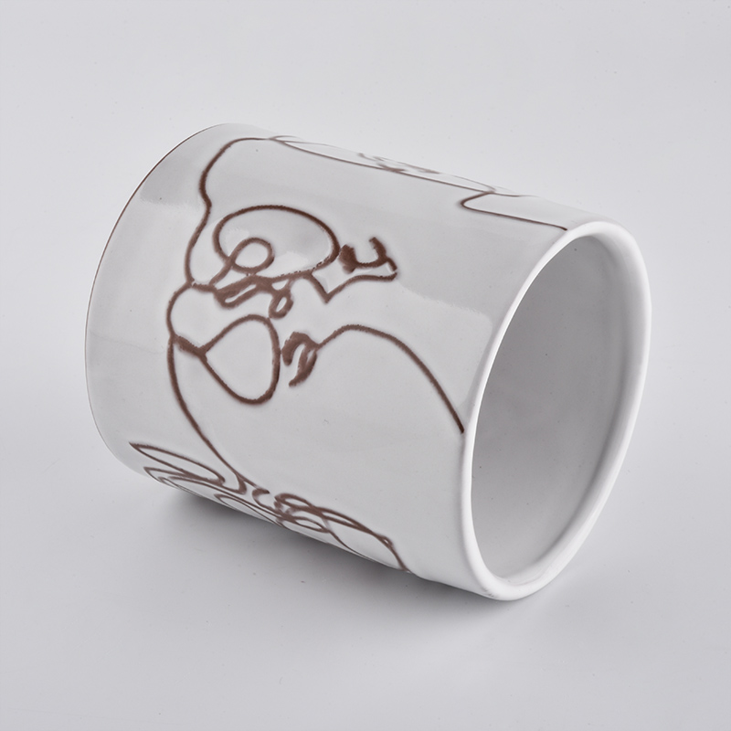 home decoration custom logo wedding decor ceramic candle jar