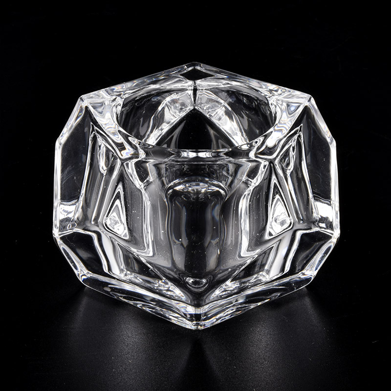 Crystal geometric tealight glass candle jars