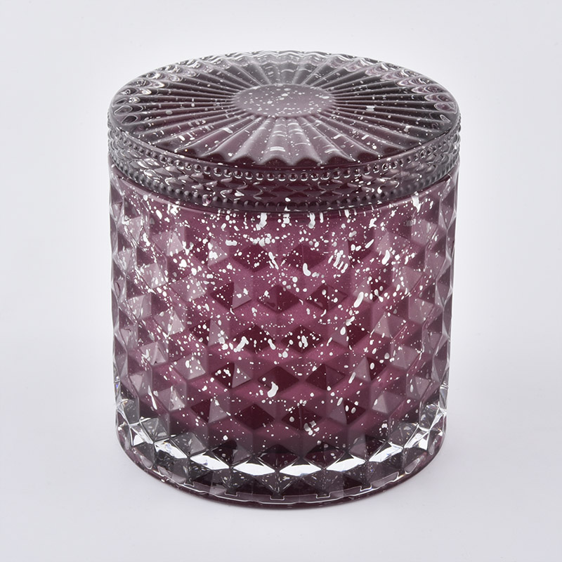 diamond cut glass candle jars with lids