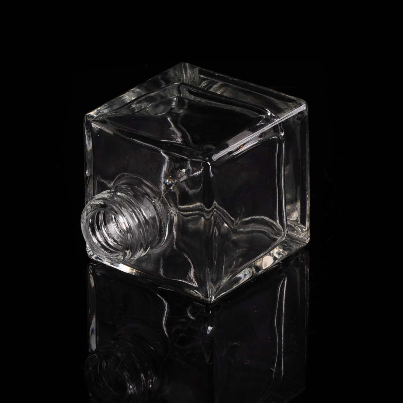 60ml Luxury crystal clear glass square diffuser bottle
