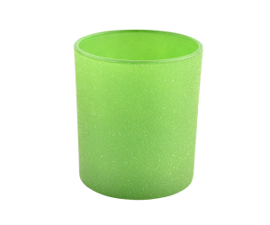 10盎司玻璃蜡烛罐霜霜绿色玻璃罐为家居装饰