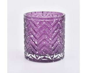 装饰紫色515ML玻璃蜡烛罐