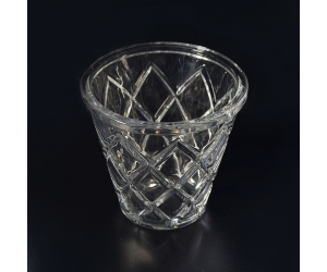V形750毫升棱形透明玻璃烛台