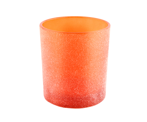 10盎司哑光橙磨砂玻璃蜡烛罐