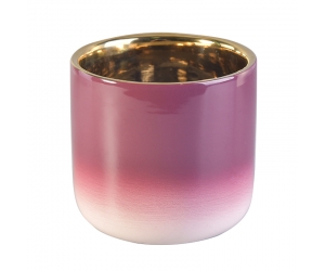 陶瓷蜡烛罐与金电镀和喷雾颜色