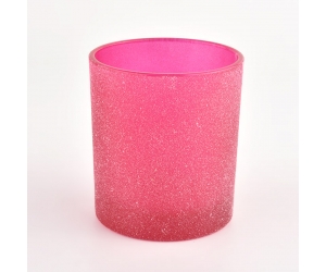 自定义标志豪华玫瑰红空磨砂玻璃蜡烛罐