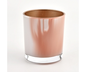 定制独特的300ml空内喷金色玻璃蜡烛罐