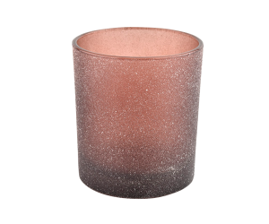 Customize Empty Brown Frosted Glass Candle Jars Candle Holders Decoration