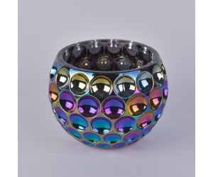 装饰的手工制造五颜六色的球状玻璃蜡烛台