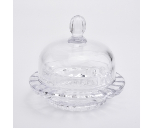 高品质透明玻璃蜡烛罐与玻璃盖