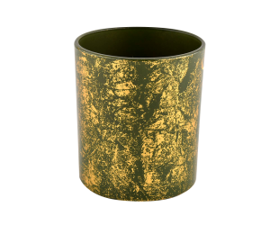 高品质的金绿色玻璃蜡烛容器豪华蜡烛罐礼盒