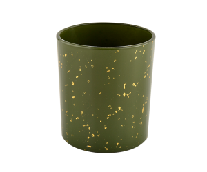 家居装饰用豪华圆筒绿色玻璃蜡烛罐