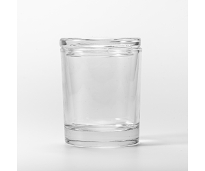 Tarro de vela de cristal transparente simple hecho a medida de lujo con tapa