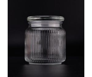 豪华设计 600 ml透明玻璃蜡烛罐带盖
