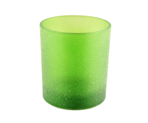 豪华空绿色磨砂玻璃蜡烛罐制造蜡烛批发