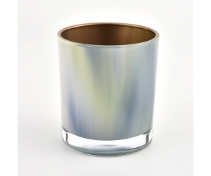 新设计的内喷金色玻璃蜡烛罐用于家居装饰