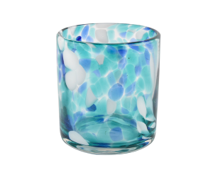 美阳玻璃制品蓝白斑点 500 毫升空蜡烛罐蜡烛制作