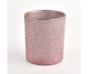 定制颜色粉色磨砂玻璃蜡烛罐用于制作蜡烛