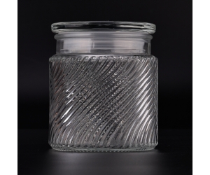 批发定制505ml透明 玻璃蜡烛罐 带盖散装用于蜡烛制作